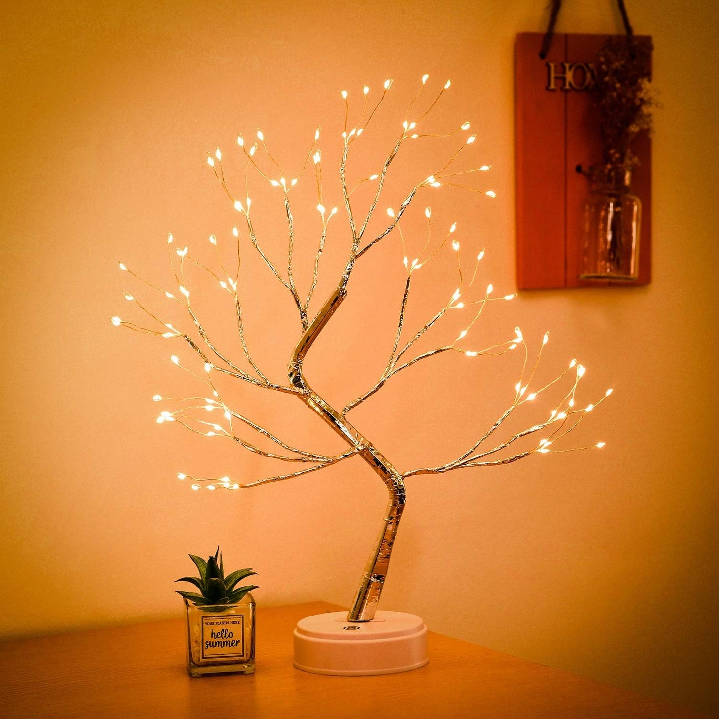 Fairy Light Spirit Tree Lamp with 108 LED - Artificial Bonsai Tree Light - Battery/Usb Operation, Children Gift, Indoor Decor of Home, Party Wedding (Warm White Light)