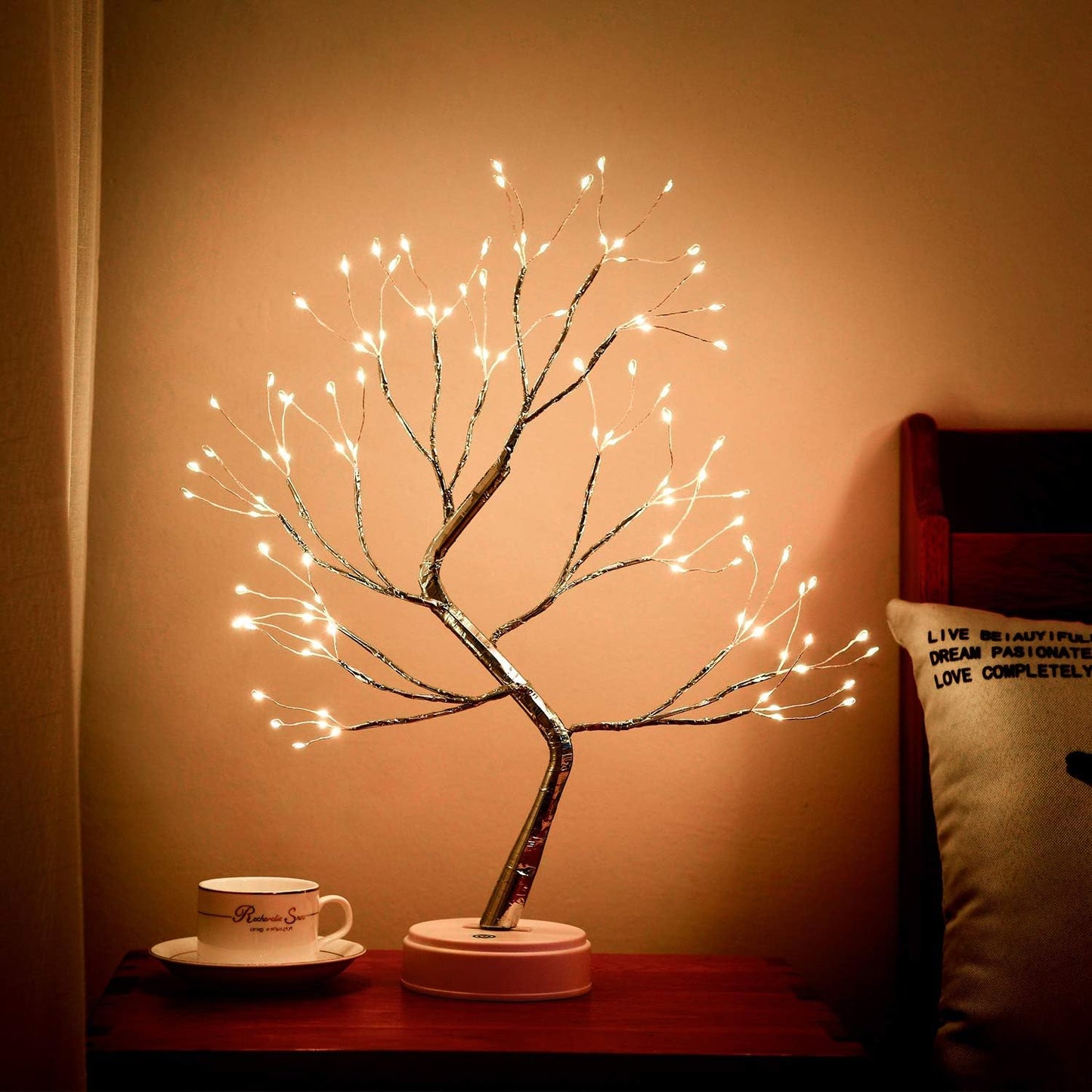 Fairy Light Spirit Tree Lamp with 108 LED - Artificial Bonsai Tree Light - Battery/Usb Operation, Children Gift, Indoor Decor of Home, Party Wedding (Warm White Light)