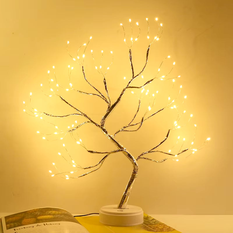 Fairy Tree Night Light LED Christmas Decoration Usb/Battery Night Lamp for Holiday Bedroom Indoor Kids Gift Bar Home Table Lamp