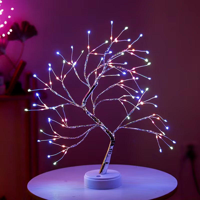 Fairy Tree Night Light LED Christmas Decoration Usb/Battery Night Lamp for Holiday Bedroom Indoor Kids Gift Bar Home Table Lamp