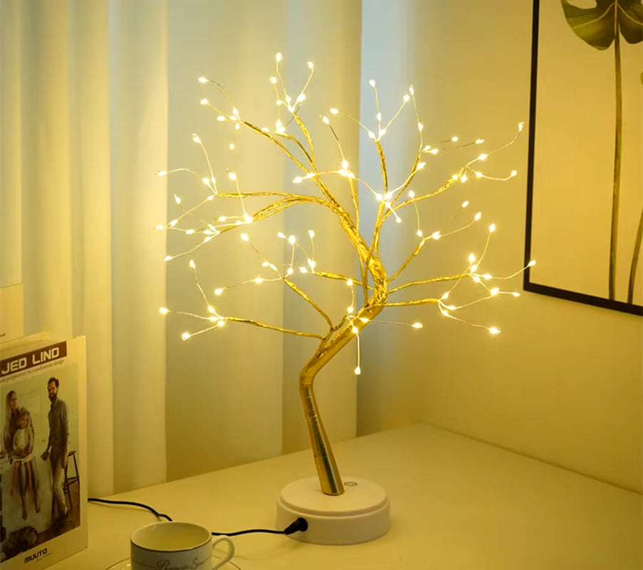 Fairy Tree Night Light LED Christmas Decoration Usb/Battery Night Lamp for Holiday Bedroom Indoor Kids Gift Bar Home Table Lamp