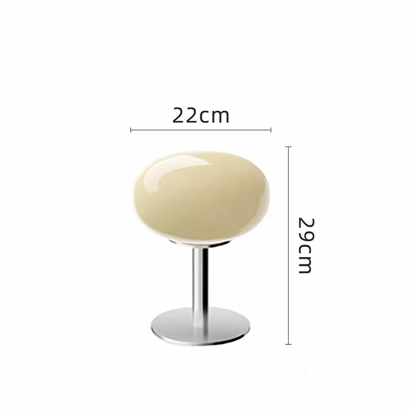 Italian Designer Glass Egg Tart Table Lamp Bedroom Bedside Study Reading Led Night Light Home Decor Atmosphere Stained Desk Lamp