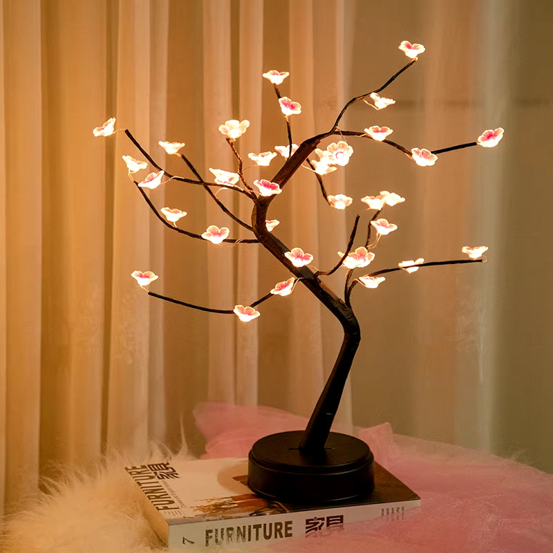 Fairy Tree Night Light LED Christmas Decoration Usb/Battery Night Lamp for Holiday Bedroom Indoor Kids Gift Bar Home Table Lamp