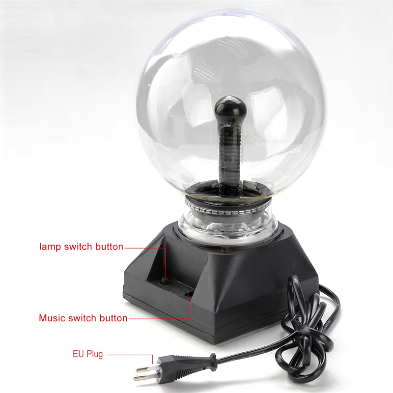 All in Stock Crystal Plasma Ball 3/4/5/6/8 Inch Night Light Magic Glass Sphere Novelty Lightning Ball Light Plasma Table Lamp