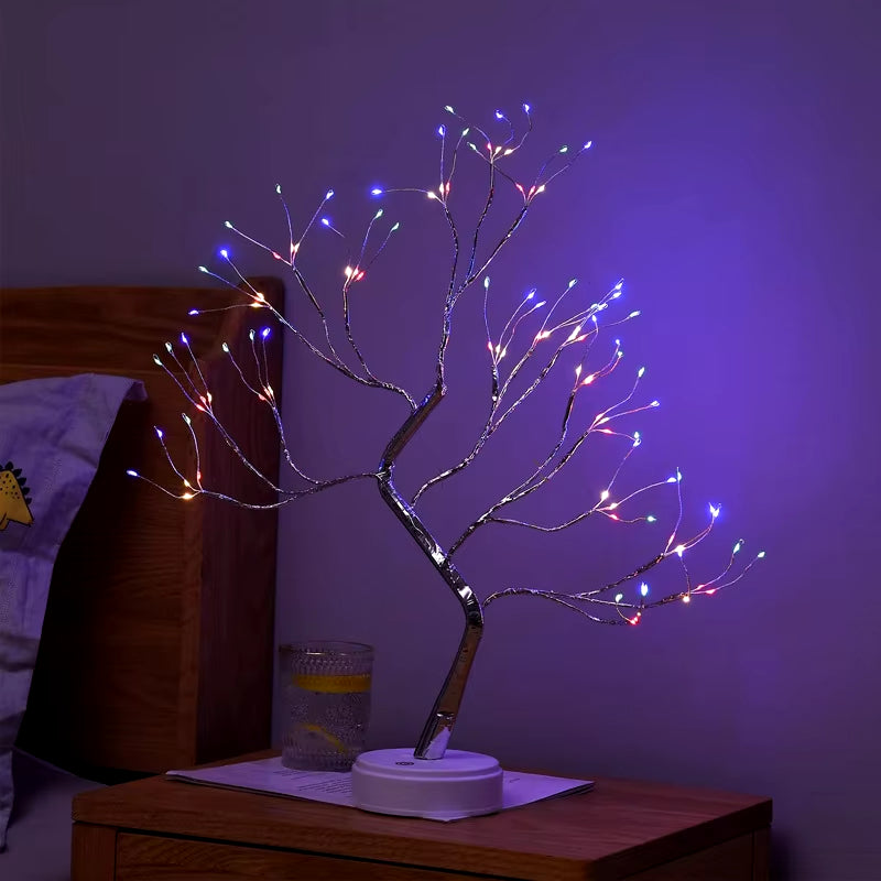 Fairy Tree Night Light LED Christmas Decoration Usb/Battery Night Lamp for Holiday Bedroom Indoor Kids Gift Bar Home Table Lamp