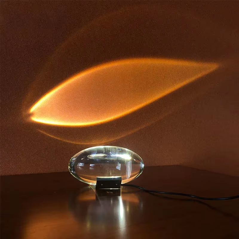 Italian Designer Table Lamp Led Crystal Eye of the Sky Bedside Table Lamps for Living Bedroom Decor Light Night Projector Gift