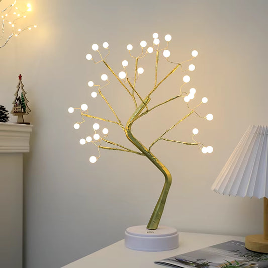 Fairy Tree Night Light LED Christmas Decoration Usb/Battery Night Lamp for Holiday Bedroom Indoor Kids Gift Bar Home Table Lamp