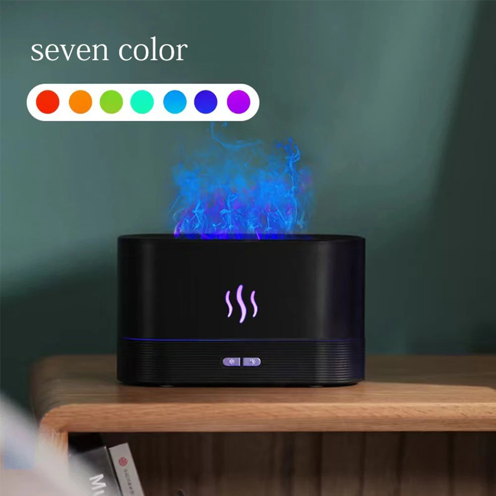 Humidifier Use Electric Air Humidifier Aroma Diffuser Essential Oil Flame Aroma Diffuser Cool Mist Maker with LED for Home180Ml